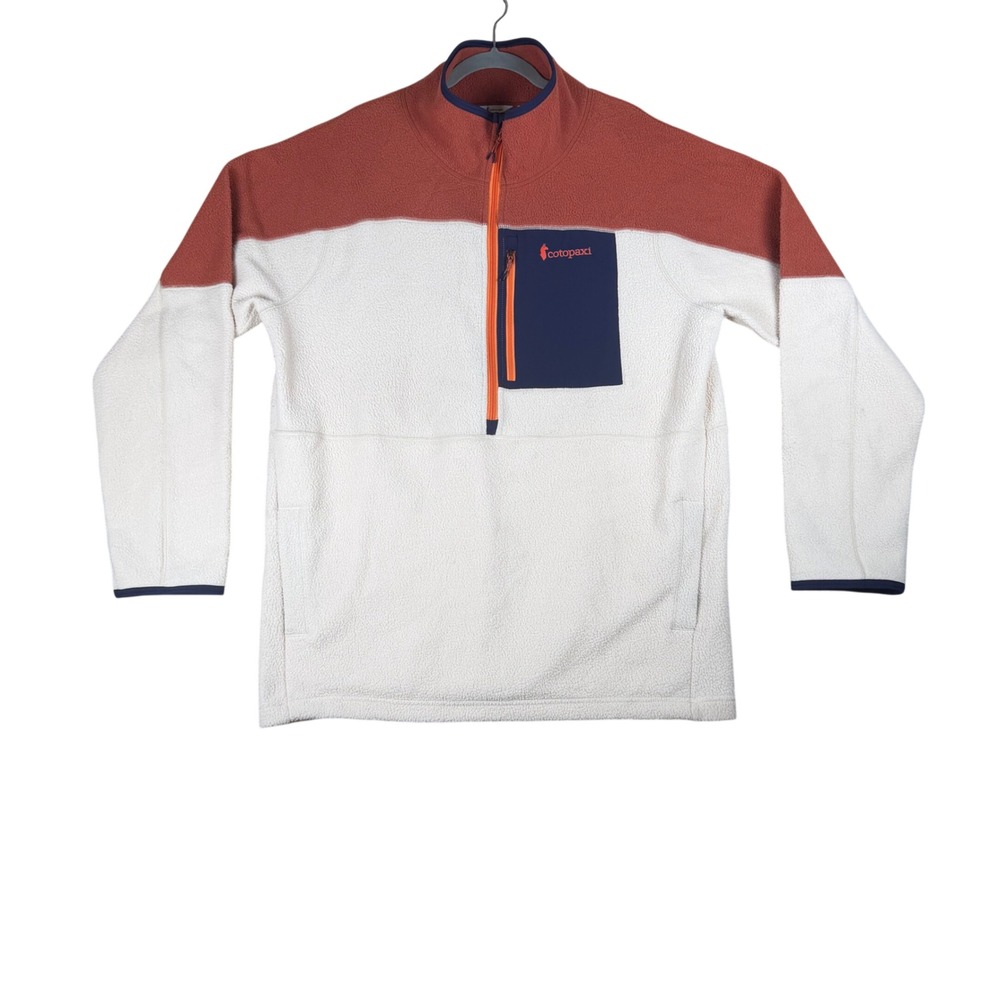 Cotopaxi Teca Fleece Pullover Mens XXL Cream Rust Navy Colorblock Half Zip